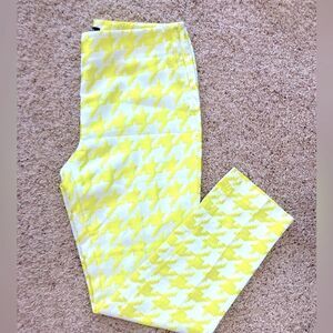 Anthropologie Paperwhite NWT hot lemon herringbone side zip pants